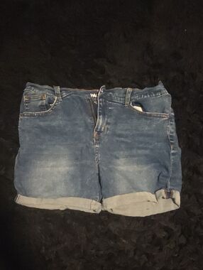 Wallflower Washed Blue Roll-Cuff Denim Shorts